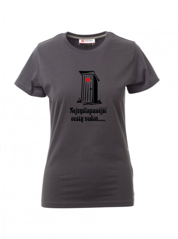 Absolventské tričko, Všechny cesty vedou..... - Barva: Antracitová, Velikost: 2XL, Střih: Dámské