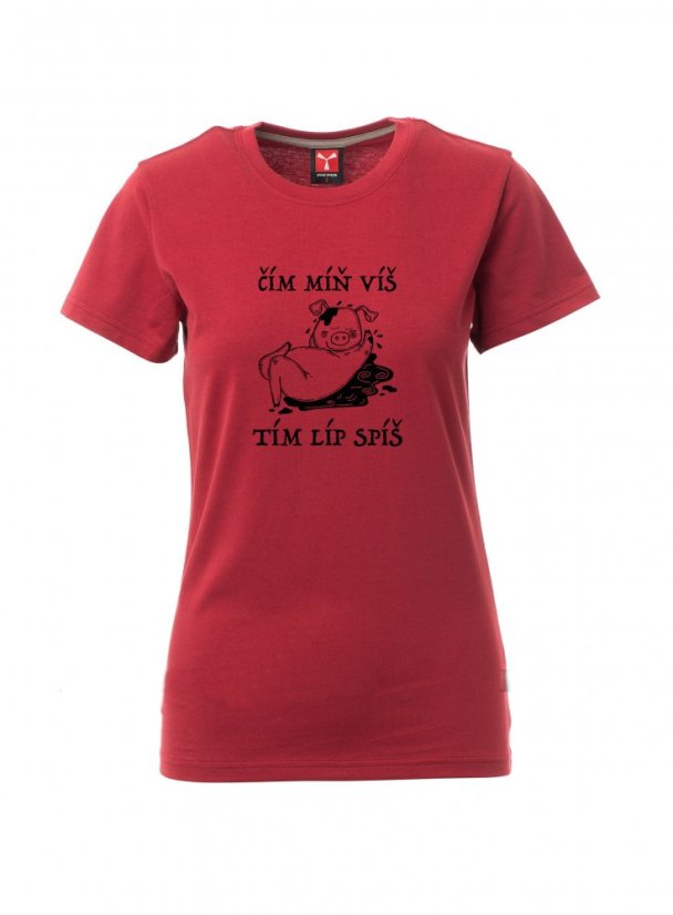 Absolventské tričko, Čím míň víš, tím líp spíš - Barva: Bordová, Velikost: XS, Střih: Dámské