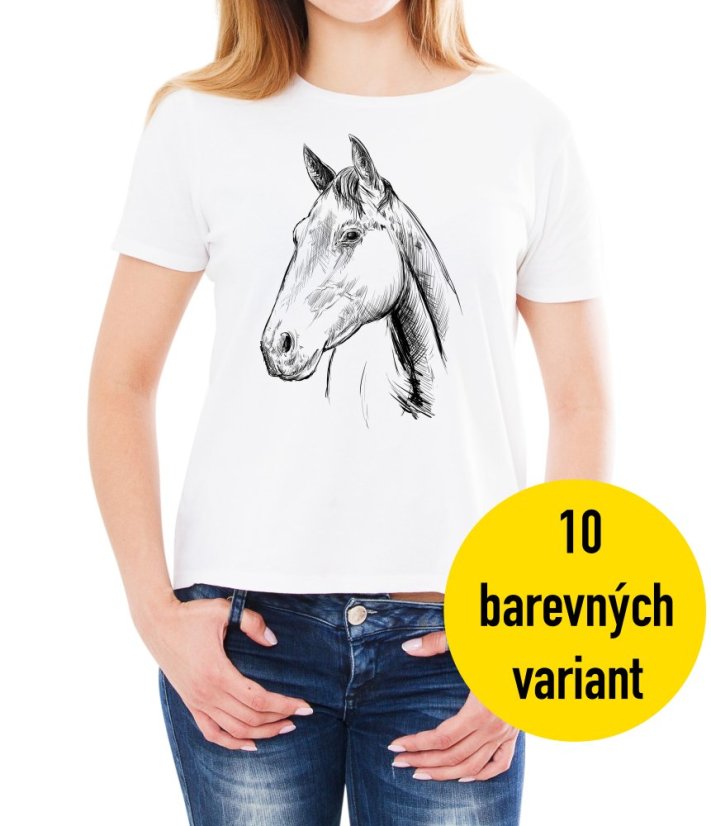 Dámské tričko, kresba koně 2