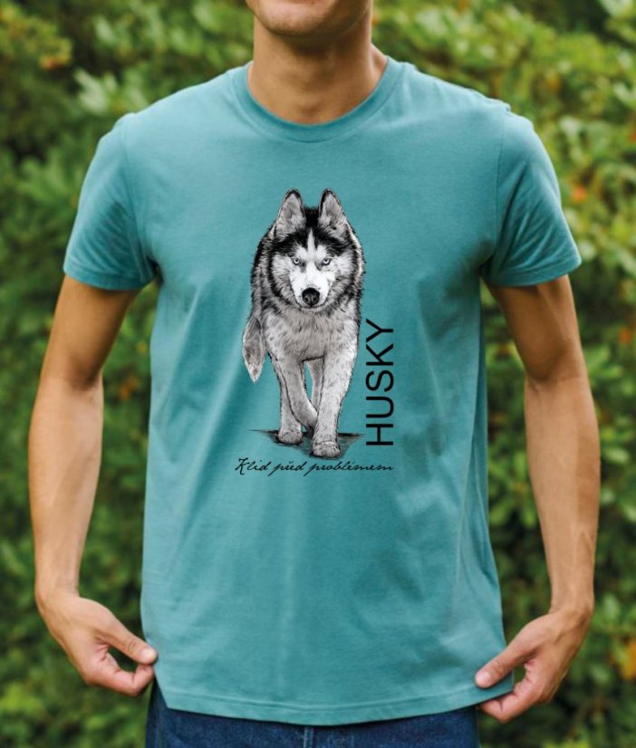 Pánské tričko BIO neutral, Husky - autorská kresba