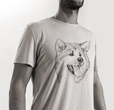 Pánské tričko, Akita Inu, Kresba