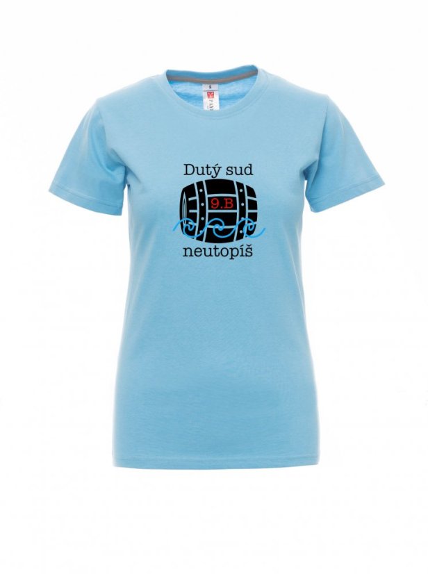 Absolventské tričko, Dutý sud neutopíš - Barva: Nebesky modrá, Velikost: S, Střih: Dámské