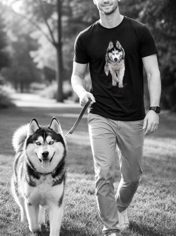 Pánské tričko, HUSKY autorská kresba