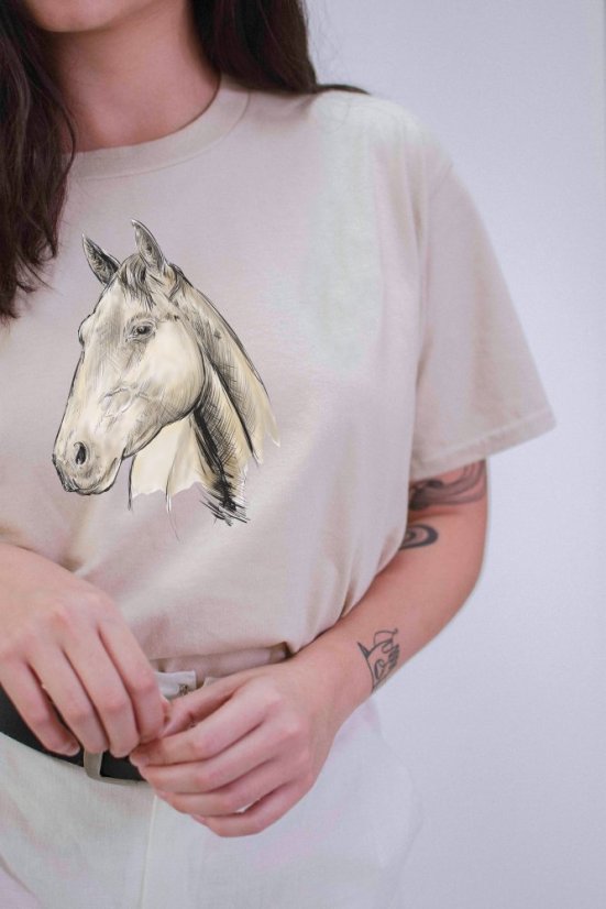 Dámské tričko s kresbou koně 2