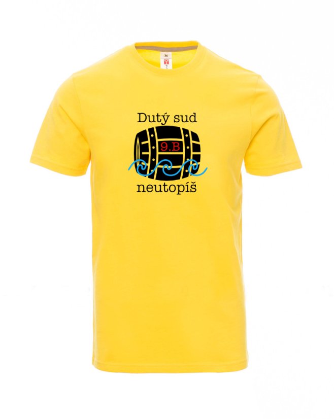 Absolventské tričko, Dutý sud neutopíš - Barva: Žlutá, Velikost: XL, Střih: Pánské