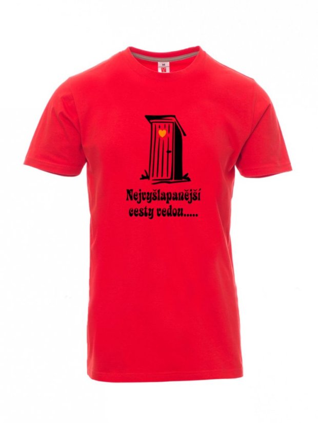 Graduation T-shirt, All roads lead..... - Barva: Červená, Velikost: S, Střih: Pánské