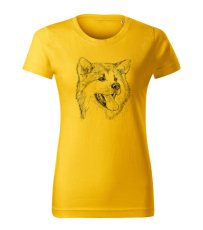 Women's T-shirt Akita inu drawing