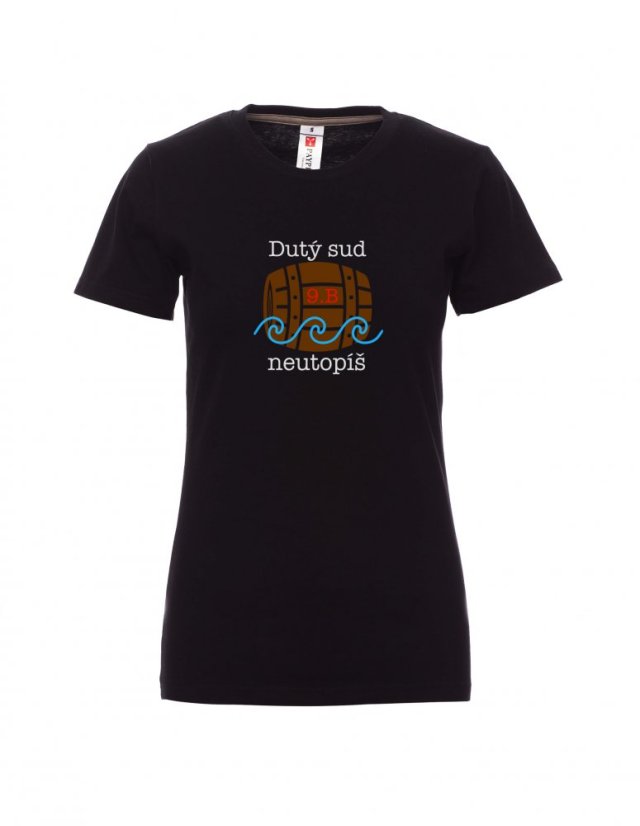 Absolventské tričko, Dutý sud neutopíš - Barva: Černá, Velikost: XS, Střih: Dámské