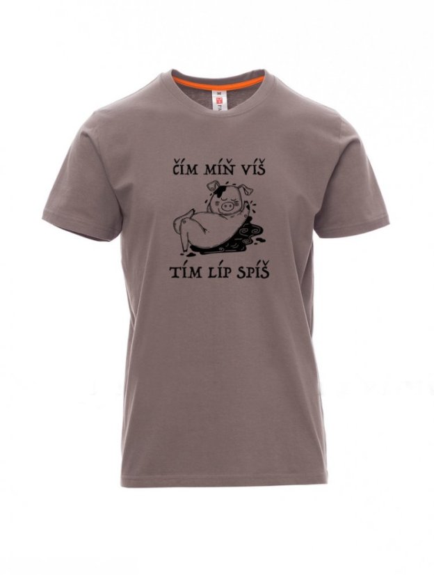 Absolventské tričko, Čím míň víš, tím líp spíš - Barva: Ocelově šedá, Velikost: L, Střih: Pánské