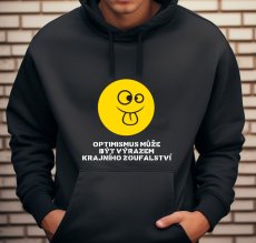 School sweatshirt, Optimism can be an expression of...
