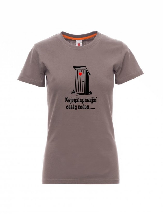 Graduation T-shirt, All roads lead..... - Barva: Ocelově šedá, Velikost: XS, Střih: Dámské