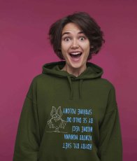 School sweatshirt, If the world were a pattern with legs, a lot of things...