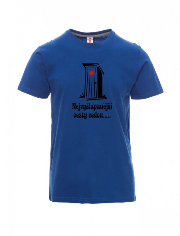 Graduation T-shirt, All roads lead..... - Barva: Královská modrá, Velikost: XS, Střih: Pánské