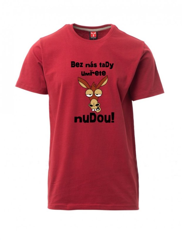 Absolventské tričko, Bez nás tady umřete nudou! - Barva: Bordová, Velikost: 2XL, Střih: Pánské