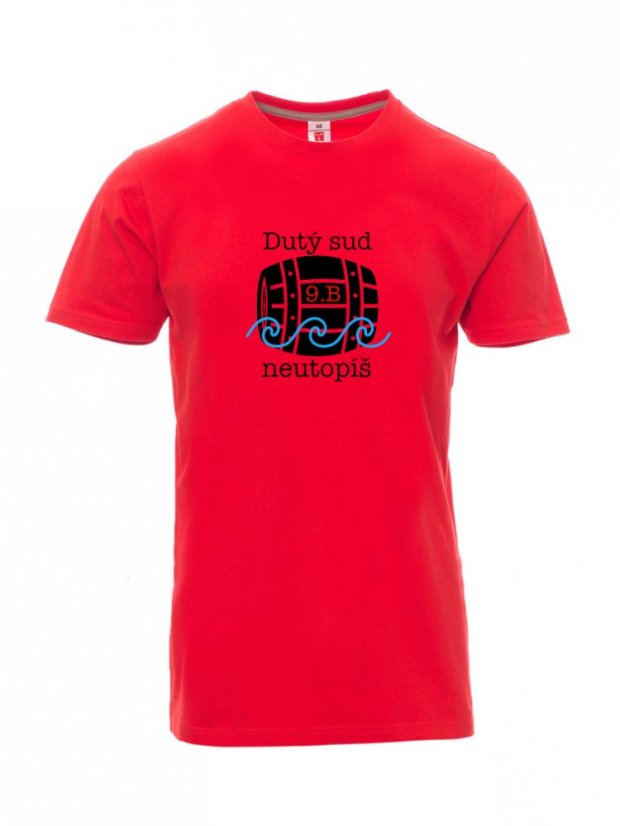 Absolventské tričko, Dutý sud neutopíš - Barva: Červená, Velikost: S, Střih: Pánské