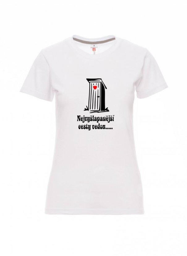 Graduation T-shirt, All roads lead..... - Barva: Bílá, Velikost: 2XL, Střih: Dámské