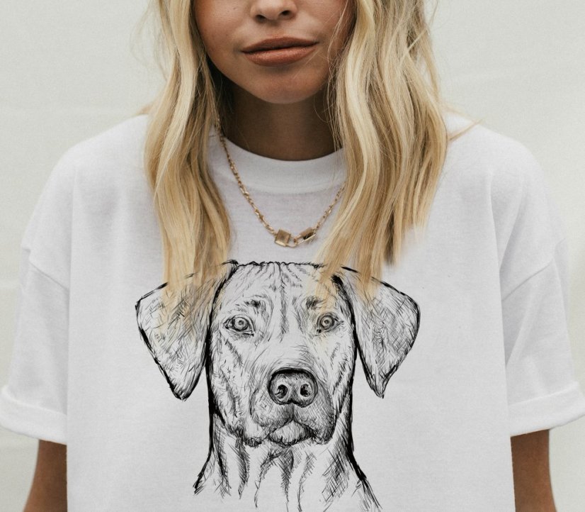 Dámské tričko, Rhodéský ridgeback kresba