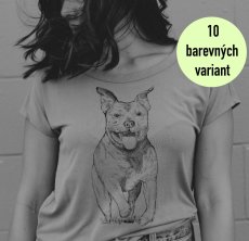 Dámské tričko, Stafordširský bulteriér kresba