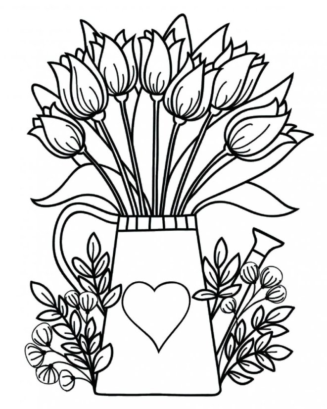 Konev s tulipány - Tričko s motivem