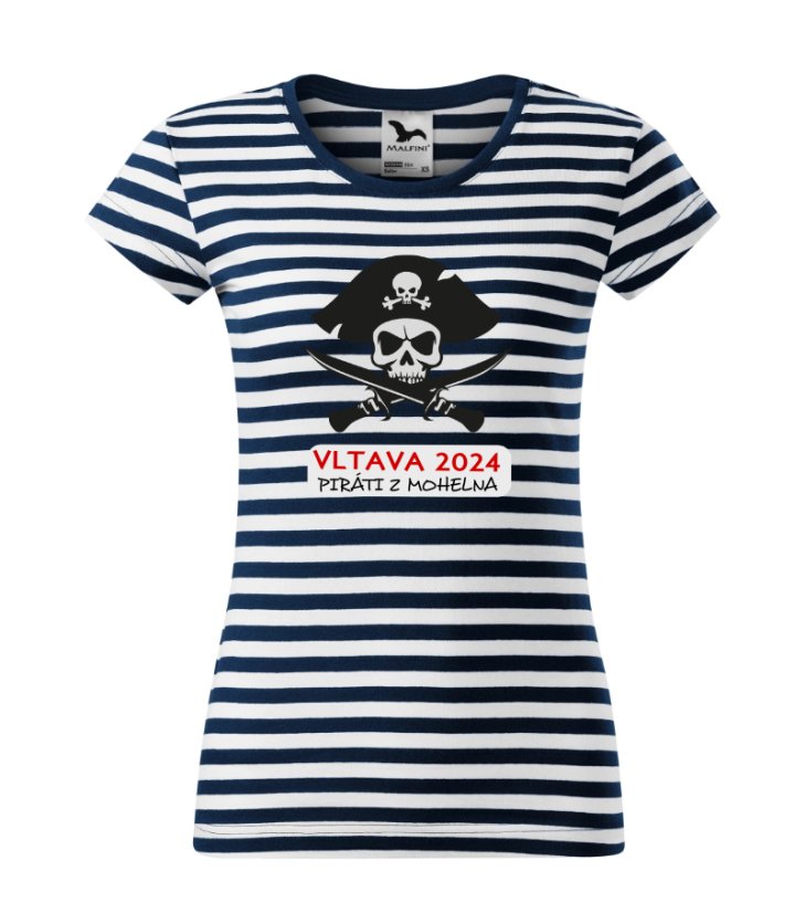 Pánské, dámské, dětské vodácké tričko ,,Piráti"  kde si přidáte vlastní text a přezdívku